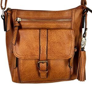 Kim Rogers NEW Shoulder Bag Crossbody Purse Brown Faux Vegan Leather